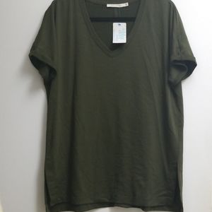 Ellison Olive V-Neck Tunic Tee